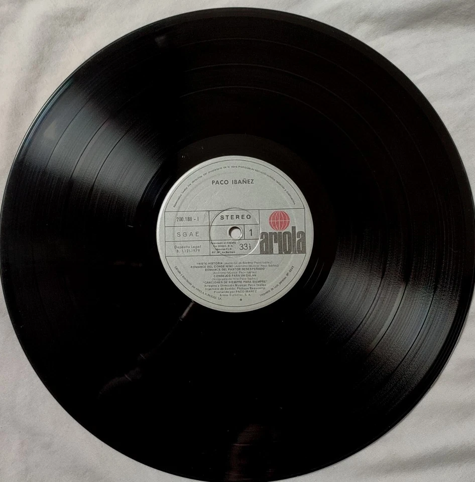 Paco Ibanez-A Flor De Tiempo Vinyl LP Album.1979 Ariola 200 188 1.El Pastorcico+ — 第 4/4 张图片