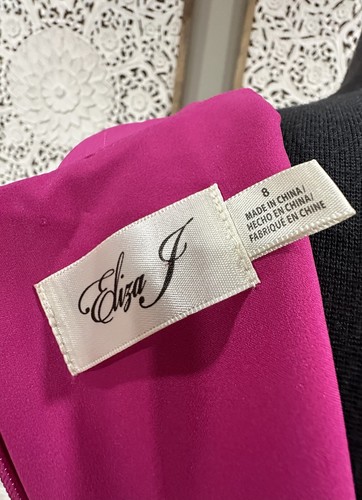 Eliza J Sleeveless Hot Pink Grape Bridal Cocktail Wedding Party Dress Sz 8 M - Picture 7 of 15