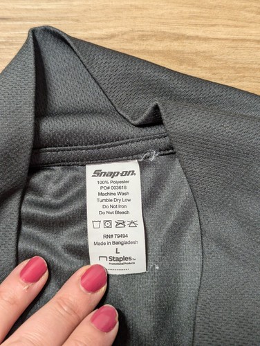 Snap On Tools Shirt Mens L Black Performance Pullover Quarter Zip Stretch EUC - Picture 4 of 5