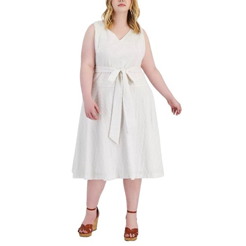 contrast trim midi dress Sleeveless Bodycon Midi Dress with Contrast Trim L