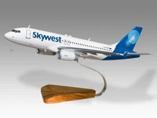 Airbus A320 Skywest Desk Wood Airplane New Model Small Scale 1/130