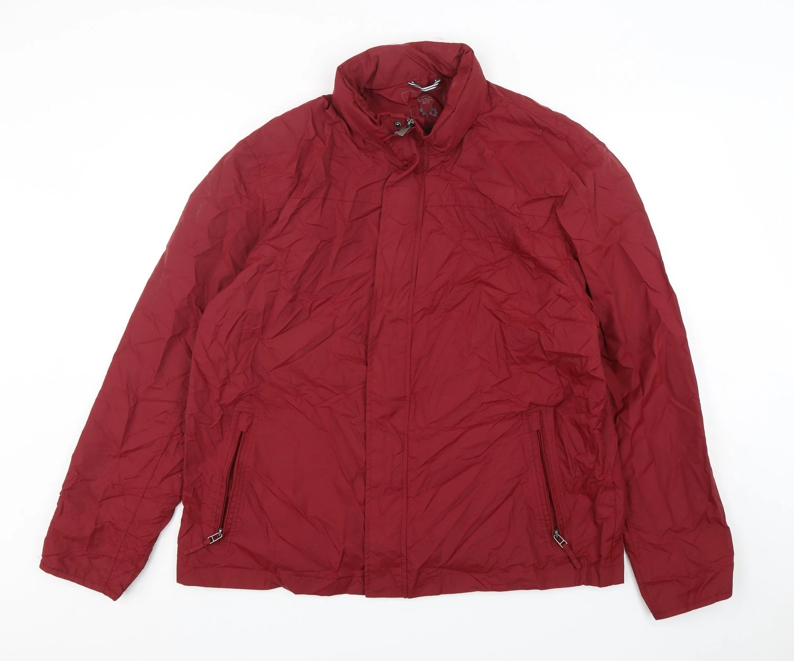 Atlantic Bay Mens Red Rain Coat Size M Zip