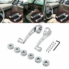 Universal Chrome Billet Aluminum Manual Door Handle Crank Window Winder Car Set Universal Chrome Billet Aluminum Manual Door Handle Crank Window Winder Car Set