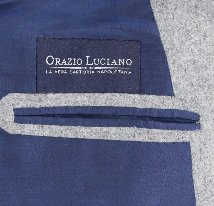 Traje de franela gris claro Orazio Luciano - doble pecho - 46/56 Foto 4 de 4