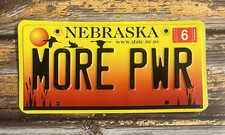 2005 Nebraska Vanity License Plate MORE PWR "MORE POWER"