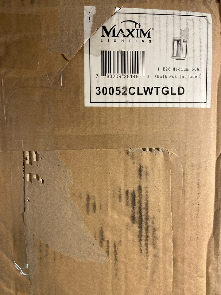 Maxim 30052CLWTGLD Aplique de Pared Exterior Neoclass 16", Blanco/Dorado, Luz Moderna Fi Foto 2 de 3