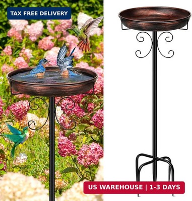 Daoeny 35In Metal Bird Bath for Outside, Vintage Freestanding Birdbaths & Birdfe
