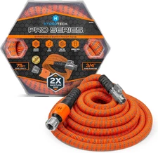 Hydrotech Pro Series Expandable Burst-Proof Garden Water Hose. 75 ft, 3/4".