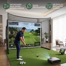 10x8FT Golf Simulator Net Impact Screen Driving Practice Cage with Carry Bag
