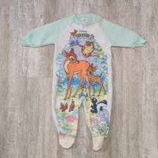 Vintage 90s Disney Bambie Footies Pajamas Sleeper Jumper Bodysuit 6-12 MOS. USA