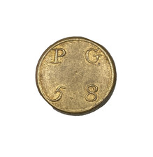 1774 Authentic George III Brass Guinea Coin Weight 5 Pennyweights 8 Grains 8.30g