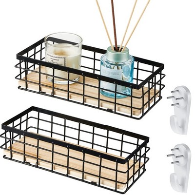 2 Pcs Metal Small Wire Basket Wall Hanging Wire Basket Hang Small Bathroom Ki...