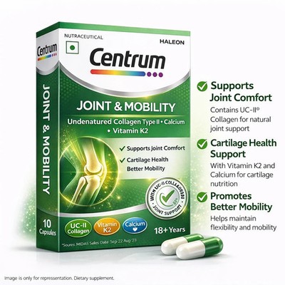 Centrum Joint & Mobility Capsules UC-II Collagen K2 Calcium Pack of 10