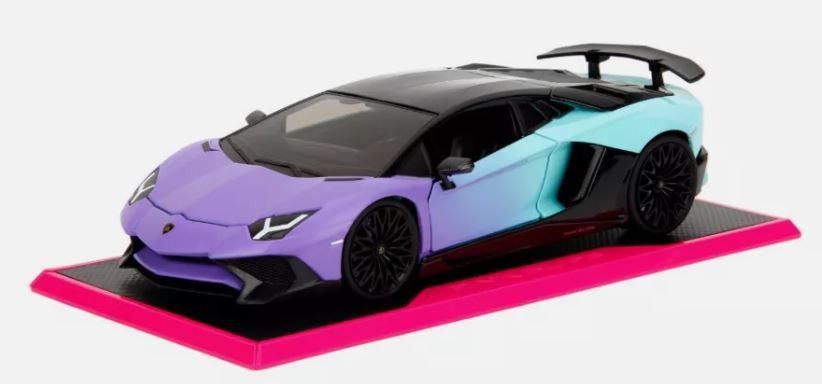 JADA TOYS LAMBORGHINI Aventador 1/24 voiture de collection miniature PINK SLIPS bleue