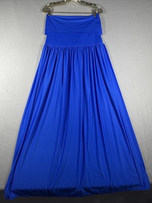 Sunflair Blue Cover Up Dress Skirt Size 10 Strapless Convertible Maxi 52  Long