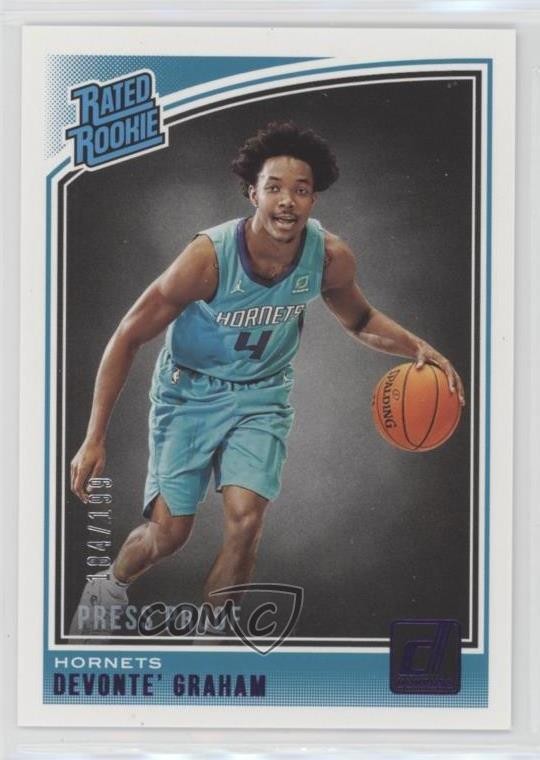 2018 Donruss Rated Rookies Press Proof Purple /199 Devonte' Graham Rookie RC r0j