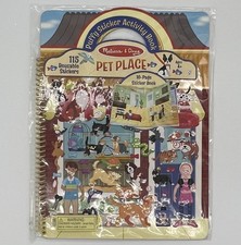 Melissa and Doug Pet Place Reusable Sticker Book 115 Puffy Stickers for Kids
