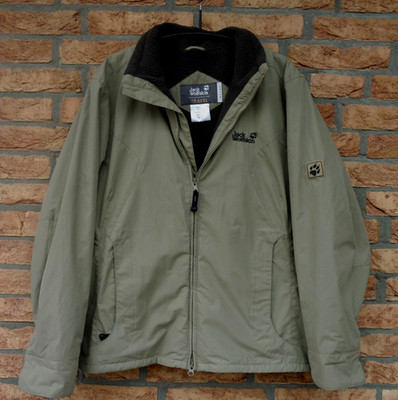JACK WOLFSKIN Damen Jacke Parka TRAVEL Gr. L  Leicht Khaki mit Fleece gefuttert 