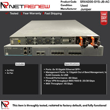 Juniper SRX4200 Services Gateway Firewall Dual AC SRX4200-SYS-JB-AC