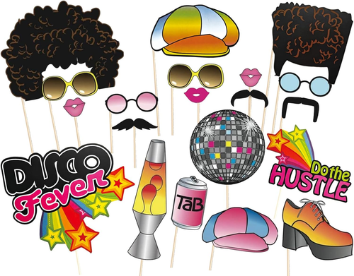 20 PCS Disco Photo Booth Props for 70S Disco Party Decorations - Disco Themed Pa - Picture 12 of 12