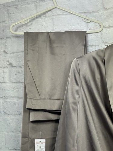 F&F Satin Trouser Suit Silver Bronze Size 18 Pockets Wedding Occasion Shiny BNWT - Picture 6 of 16