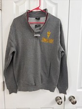 New Colosseum Arizona State Quarter Zip Sweatshirt Mens Small Gray NWT
