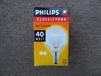 Philips Tropfenlampe, E14, 40W, Eiskristall Natur