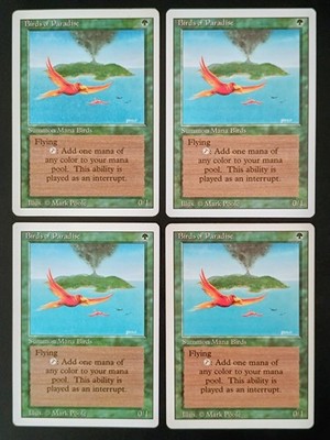 MtG | 4 x Birds Of Paradise | Revised Edition | Magic the Gathering | Set