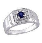 Blue & White CZ Men's Halo  .926 Size 9 — photo 1