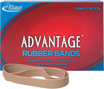 Rubber Bands, Size #105, 1 Lb Box, Approx 60 Bands, Beige