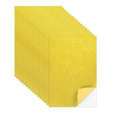 15 Sheets 8 Inch x 12 Inch Yellow Shiny Foam Sheets with Adhesive Backing