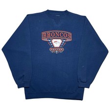 Vintage 1990s NFL Denver Broncos Embroidered Spell Out Sweatshirt Sz M