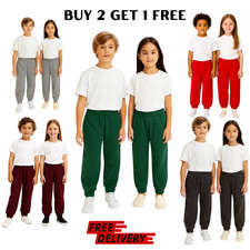 CHILDREN BOYS GIRLS SPORTS JOGGING PANTS FLEECE JOGGERS KIDS BOTTOM AGE 2-10 YRS