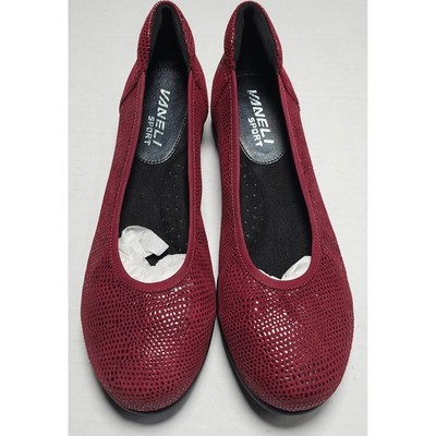 Vaneli Sport Donia Amaranto E Printed Leather Ballet Wedge Pumps Women's 6 M NEW
