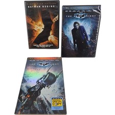 Batman Begins Dark Knight Special Edition Dark Knight Rises 3 DVD Movie Bundle