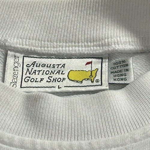 VINTAGE Rare Masters Augusta Sweatshirt L Crew Neck Pullover Argyle Logo Mens - Picture 5 of 7