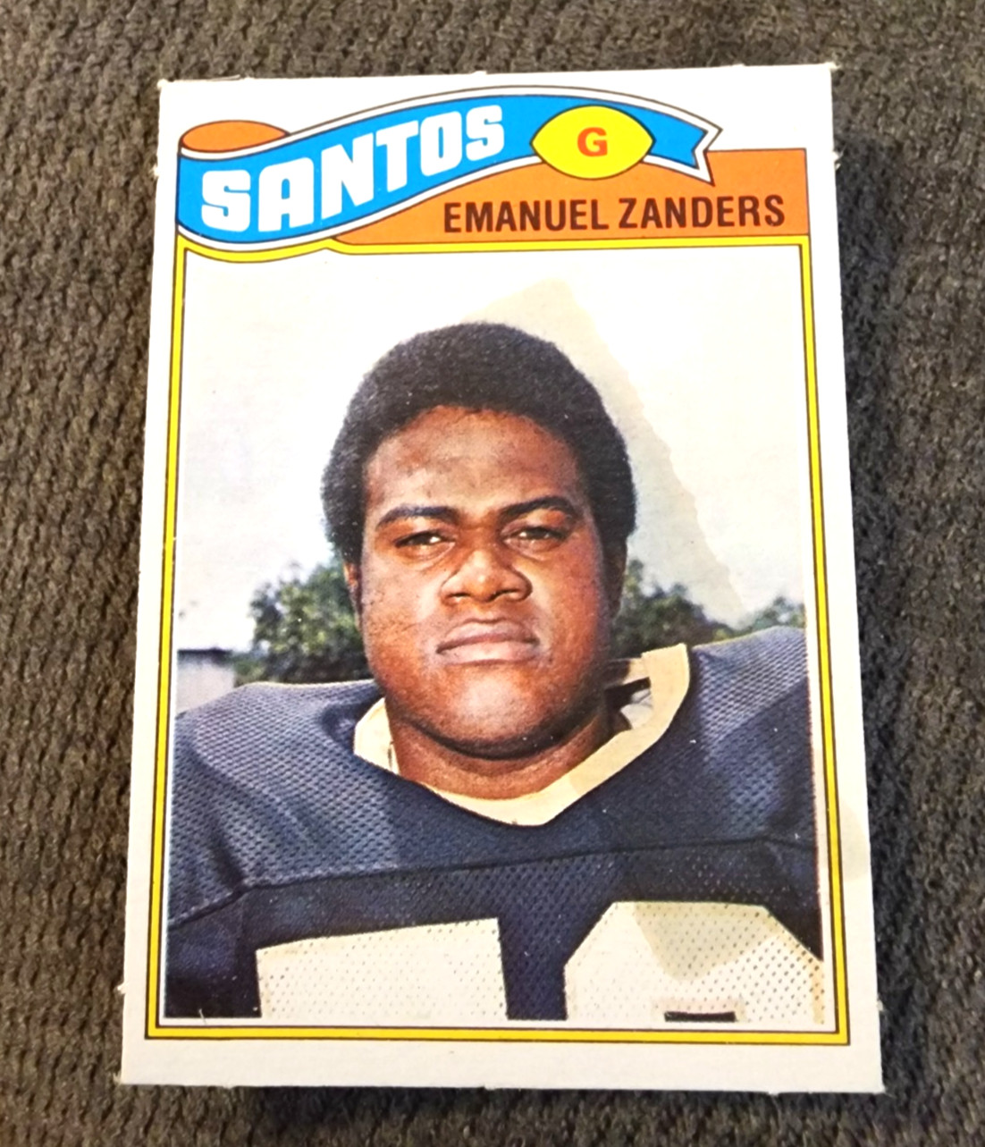 1977 Topps Mexican Emanuel Zanders #396 New Orleans Saints *GUM STAIN* SC
