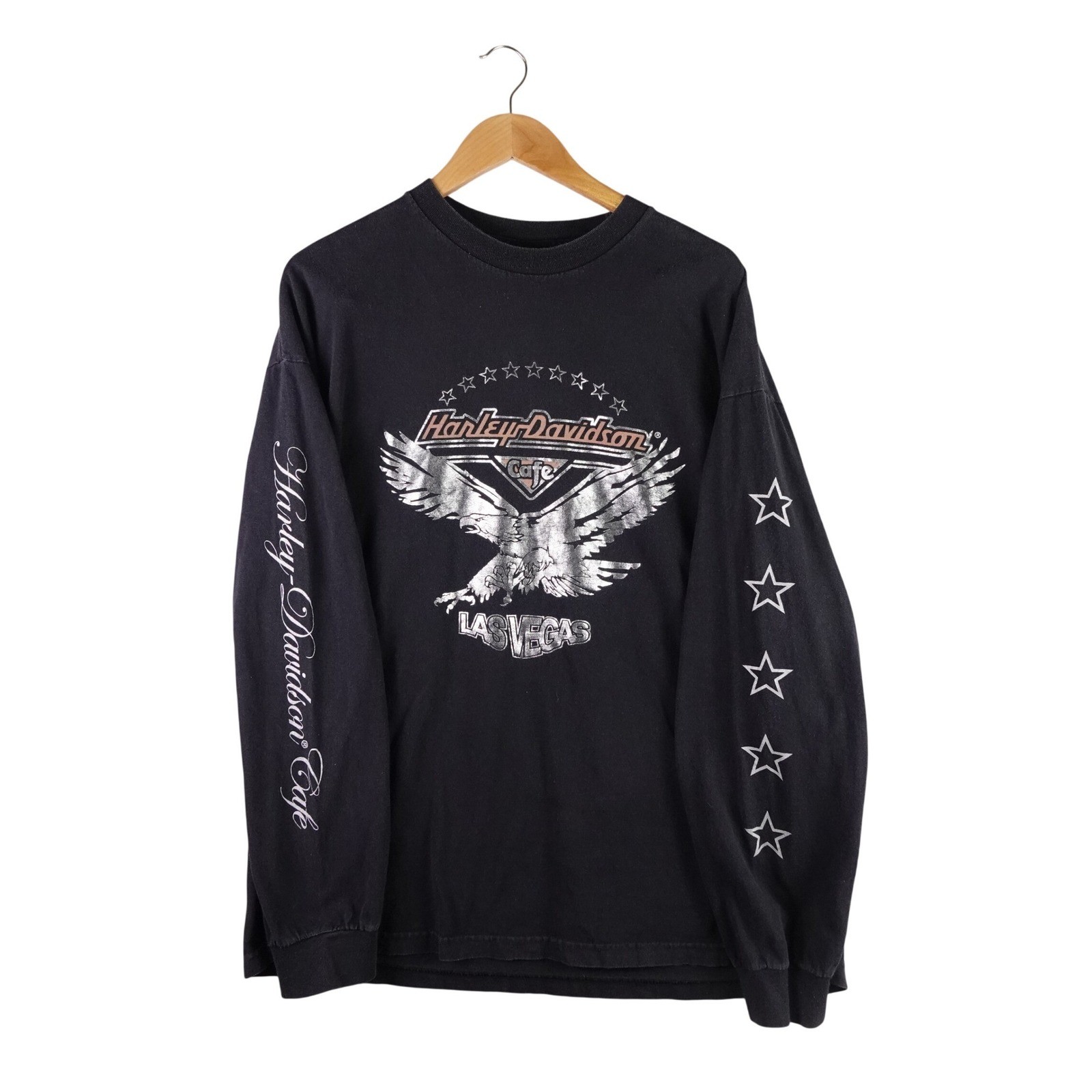 Vintage Harley Davidson Las Vegas Long Sleeve Shirt Mens XXL Black Eagle USA