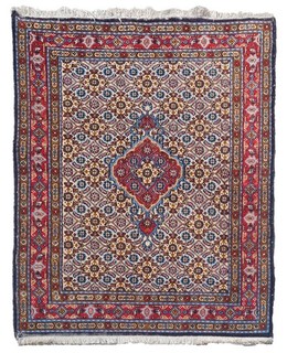 Genuine Hand Knotted Vintage Traditional Yamoud Wool Area Rug 3.9 x 2.7 Ft
