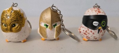 Coop Squad Keychain Lot of 3 Owl Birds