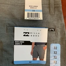 Billabong Men’s Hybrid Shorts 18” Size 32 Charcoal Gray