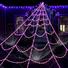 Halloween Decorations Spider Web Lights 455 LED 16.4Ft Light Up Spider Web