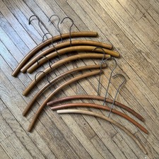 Vintage MCM Wood Curved Round Hanger 16-17in- Lot Of 9