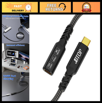 USB C Extension Cable 3.3ft 80Gbps Data Transfer 240W Charging 16K Video Type C