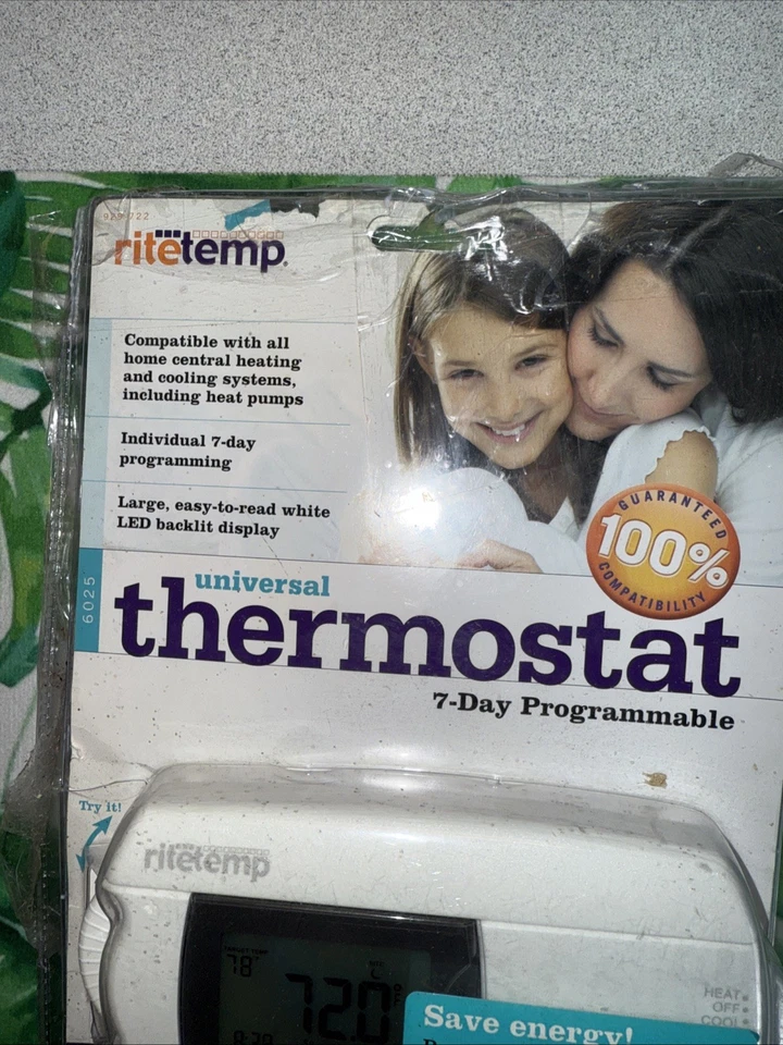 NEW Ritetemp 6025 Programmable Thermostat 7 Day Digital Energy Star 💥Open Pkg - Image 2 of 4