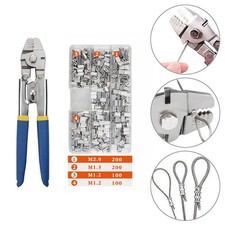 150x Wire Rope Double Barrel Ferrule Crimping Pliers Set Manual Hand Tool Kit