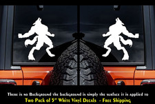 Werewolf Howling Two 5" White Vinyl Decals Vehicle Windows Any Flat Surface
