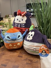 Squishmallows Disney Halloween Lot 3 Stitch as Evil Pumpkin Minnie Goofy NWT