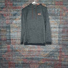 Under Armour mens heathered gray an black ColdGear Twist lined hoodie M EUC