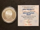 2022 Silver Shield Mini "World War MEme" #17 -  1 oz. Self Portrait: Bored Proof